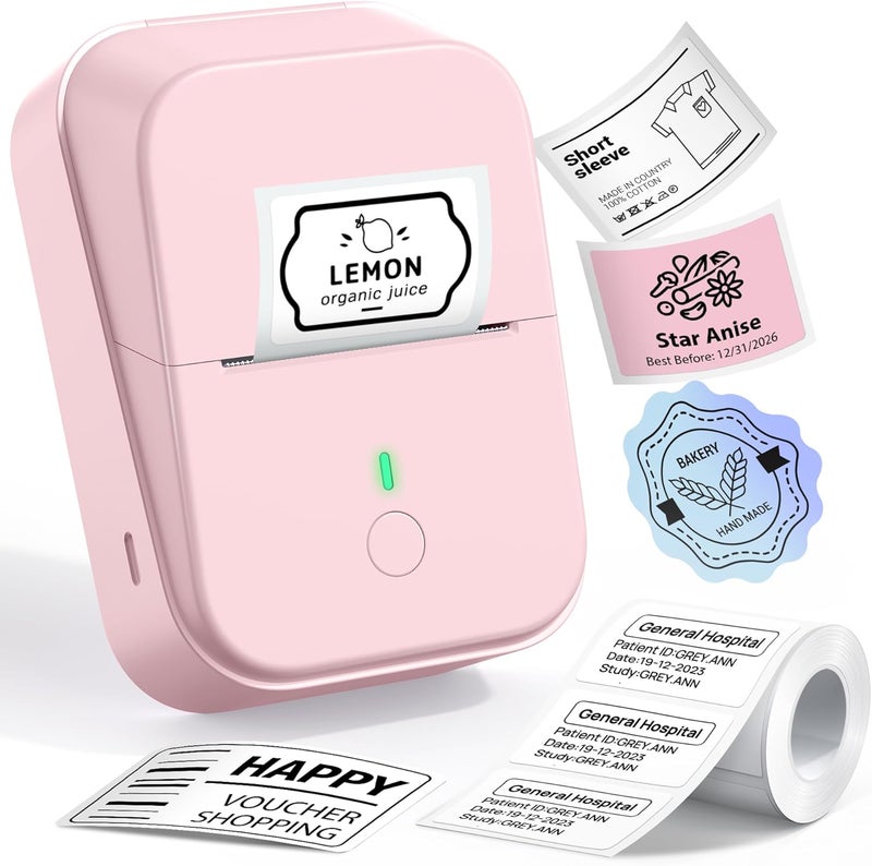 ETIKEZ PM260 Label Maker Machine, 2 Inch Label Maker Bluetooth Label Printer, Inkless Portable Labeler for Home, Kitchen, School, Office Organization, Pink - Image 1